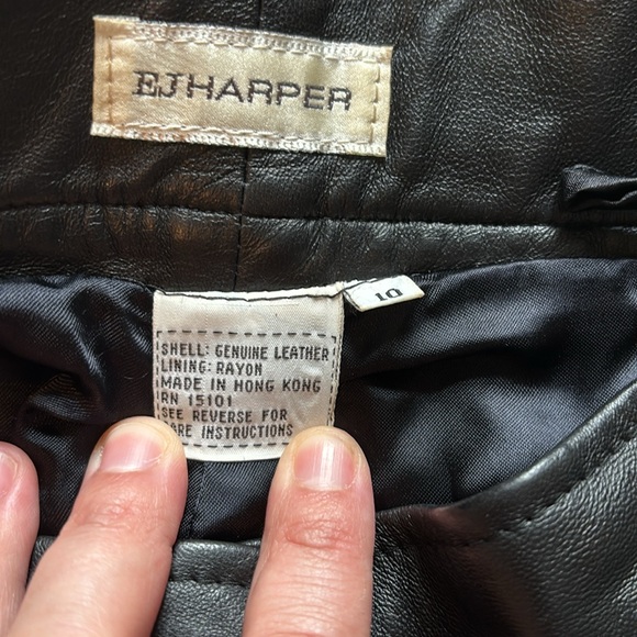 EJ Harper vintage women’s genuine leather black pants size 6 - Picture 3 of 5